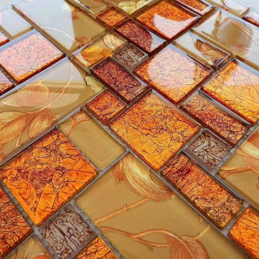 Glass mosaic tile accent walls